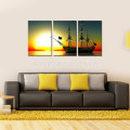 Sailing Boat At Sea Canvas Wall Art/Sunset Wall Art for Home and Office Decor/Sea Scenery Picture Giclee Printing